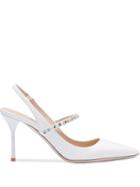 Miu Miu Crystal-embellished Slingback Pumps - White