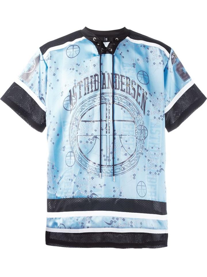 Astrid Andersen Printed Hockey Shirt, Men's, Size: Medium, Blue, Polyester