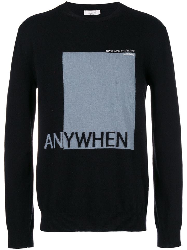 Valentino Anywhen Intarsia Jumper - Black