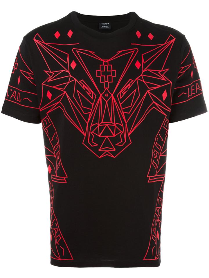 Marcelo Burlon County Of Milan Geometric Wolf Print T-shirt - Black