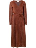 Danielapi Lurex Knit Wrap Dress - Orange