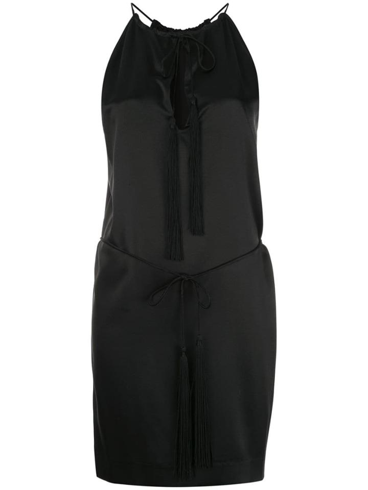 Nili Lotan Tassel Tied Mini Dress - Black