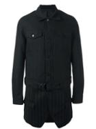 Juun.j Layered Shirt Jacket, Men's, Size: 46, Black, Cotton/polyester/rayon/polyurethane