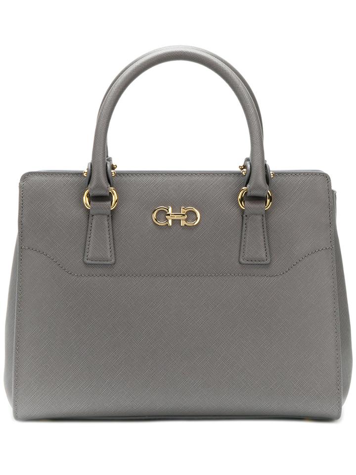Salvatore Ferragamo Double Gancio Small Tote Bag - Grey