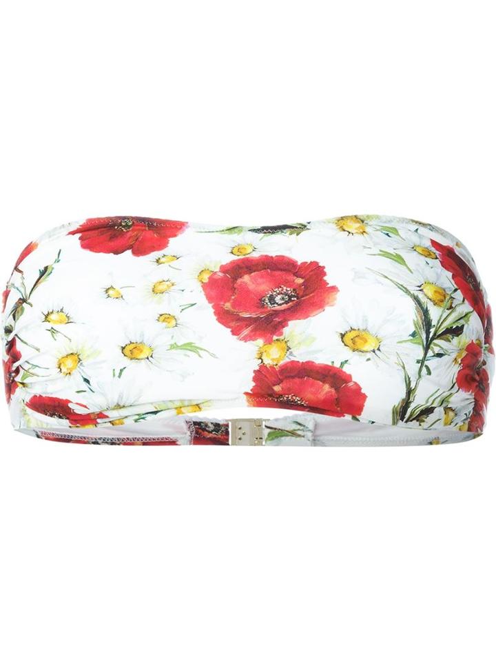 Dolce & Gabbana Floral Bandeau Bikini Top, Women's, Size: 1, Polyamide/spandex/elastane