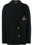 Dolce & Gabbana Double Breasted Cardigan, Men's, Size: 48, Black, Cashmere/copper/glass/polyester