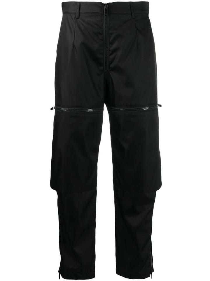 Prada Cropped Cargo Trousers - Black