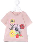 Stella Mccartney Kids - Floral Print T-shirt - Kids - Cotton - 6 Mth, Pink/purple