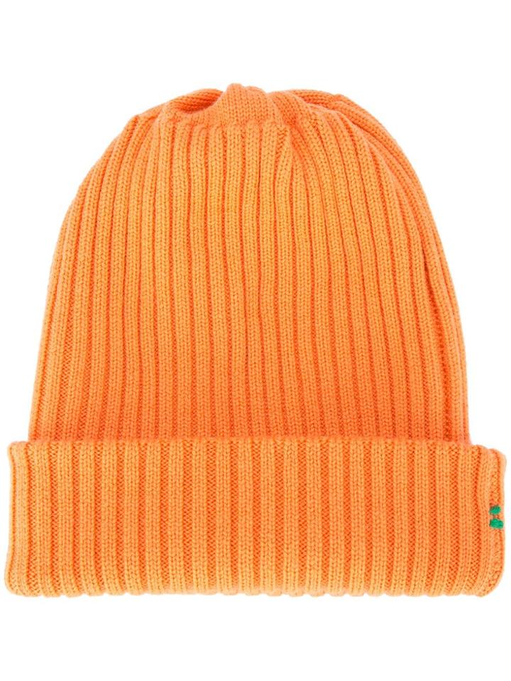 Tibi Ribbed Beanie - Orange