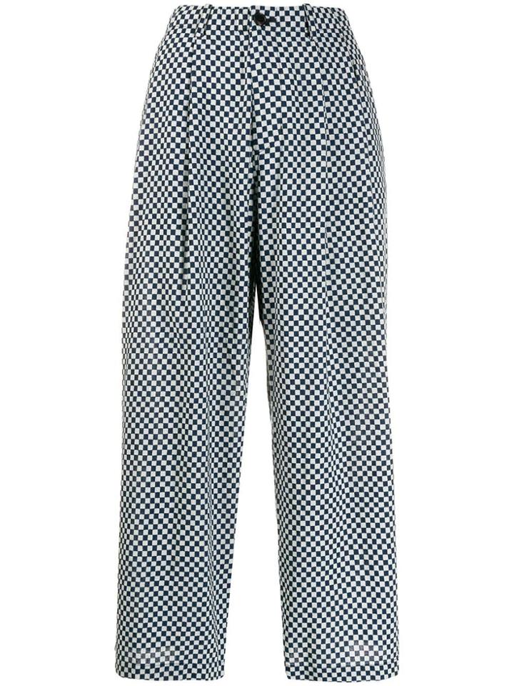 Blue Blue Japan Checkered Flared Trousers