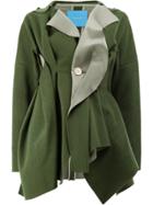 Undercover Gathered Detail Coat - Green
