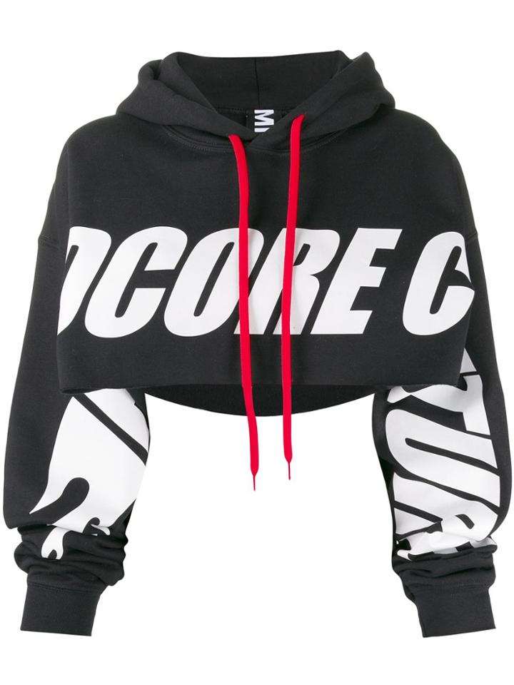 Mia-iam Flamingo Destroy Cropped Hoodie - Black