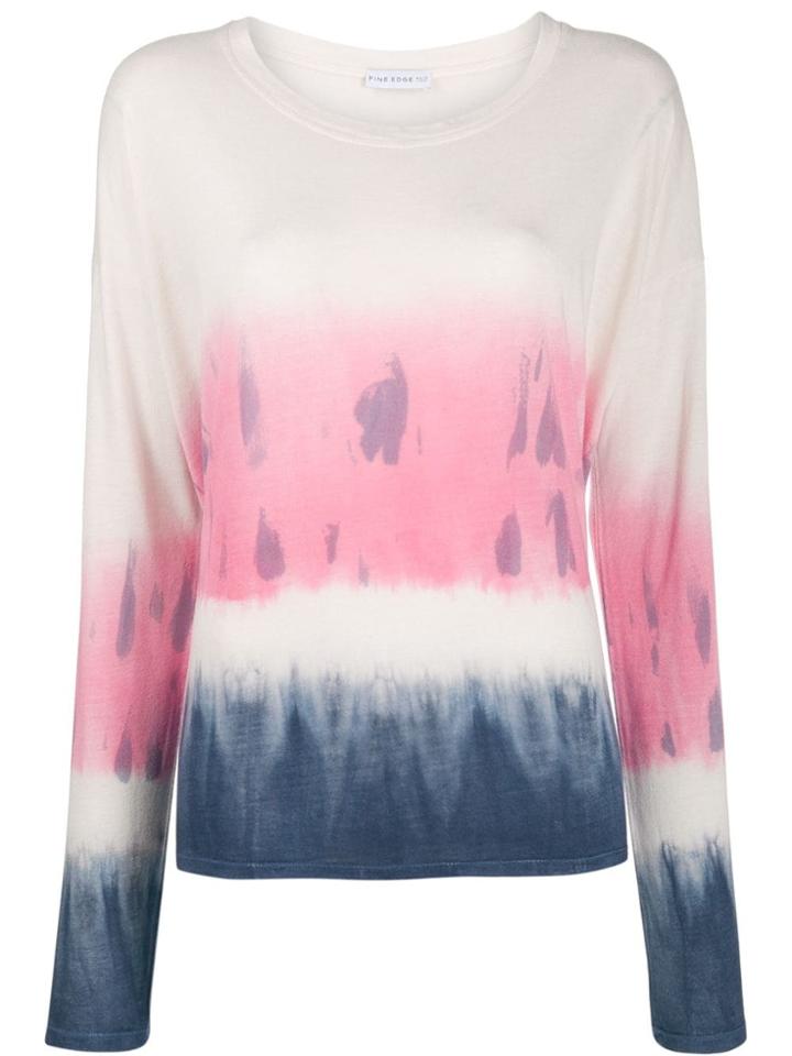 Fine Edge Tie-dye Long Sleeve Top - White