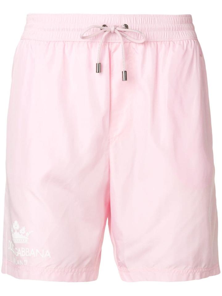 Dolce & Gabbana Underwear Logo Print Swim Shorts - Pink