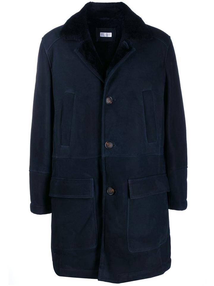 Brunello Cucinelli Shearling Coat - Blue