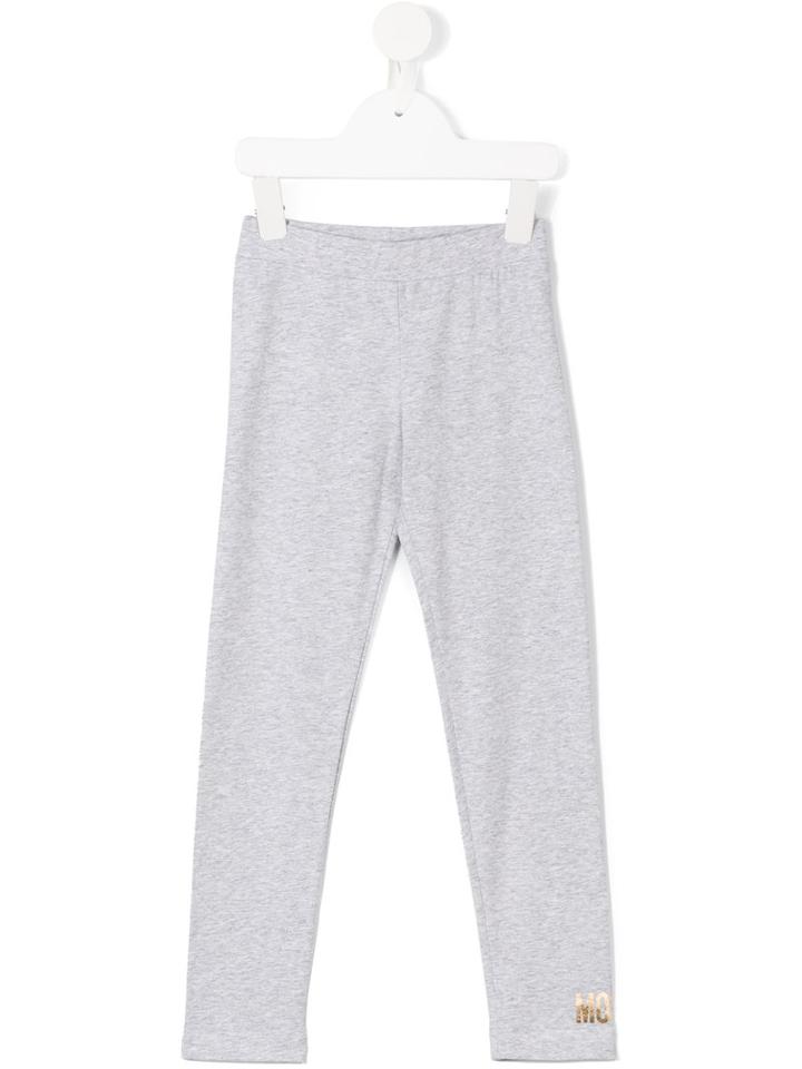 Moschino Kids Logo Print Leggings, Girl's, Size: 12 Yrs, Grey