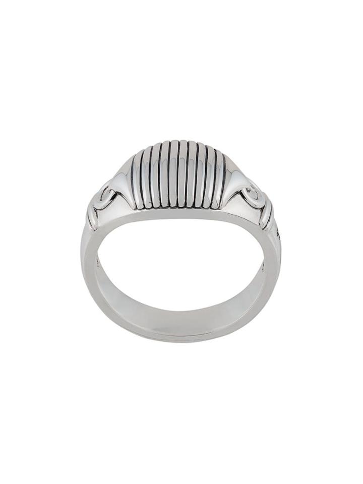 Tom Wood Ribbed Detail Textured Ring - Metallic