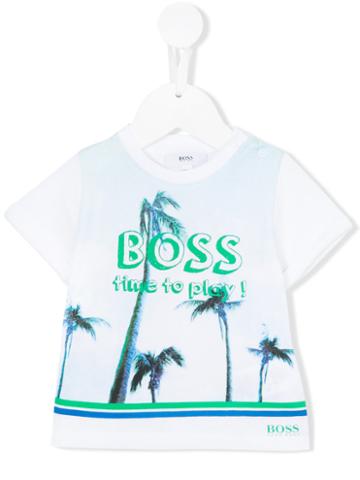 Boss Kids - Palm Print T-shirt - Kids - Cotton - 18 Mth, White
