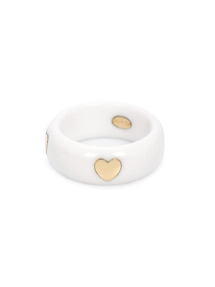 Kristin Hanson Heart Ring, Women's, White, Agate/18kt Gold