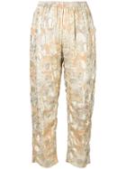 Mes Demoiselles Atilla Jacquard Cropped Trousers - Nude & Neutrals