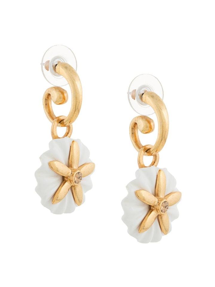 Oscar De La Renta Morning Glory Small Pearl Earring - White