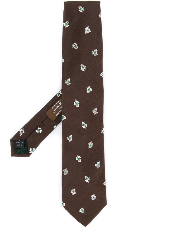 Nicky Floral Tie - Brown