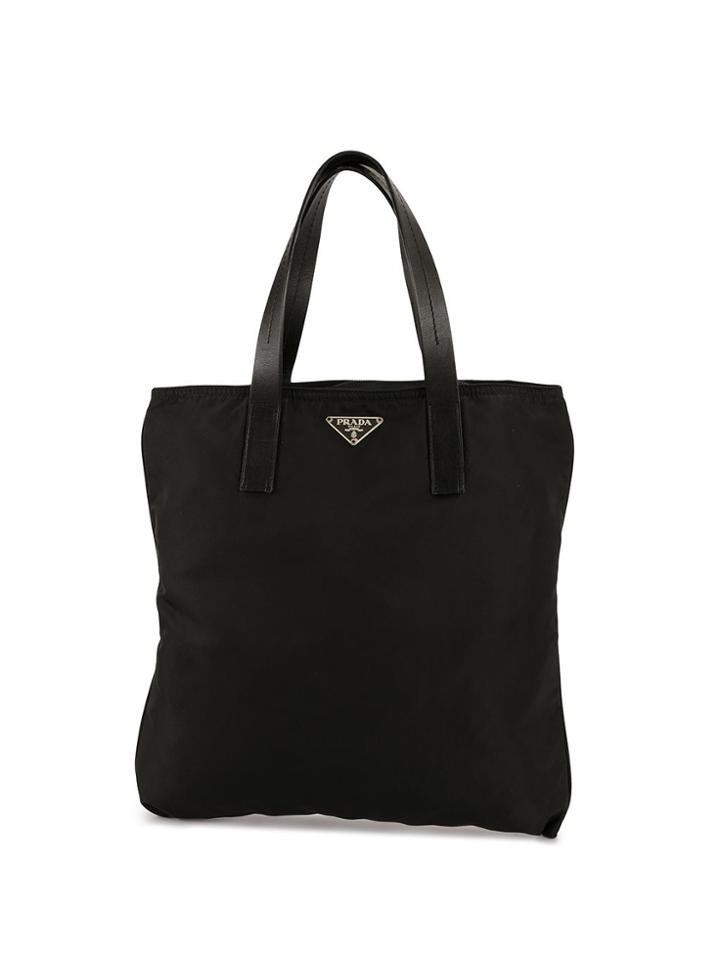 Prada Pre-owned Logo Plaque Shopper - Black