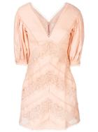 Zimmermann Painted Heart Chevron Dress - Nude & Neutrals