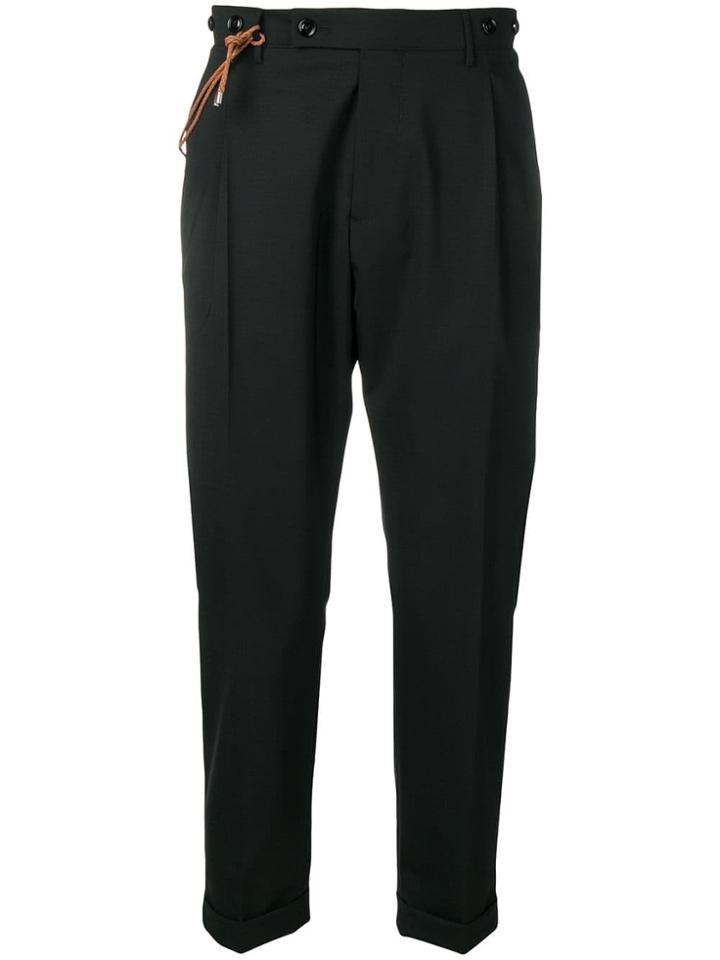 Berwich Chinos With Tie Detail - Black