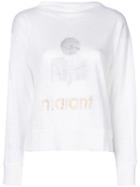 Isabel Marant Étoile - Metallic Logo Print Sweatshirt - Women - Linen/flax - L, Nude/neutrals, Linen/flax