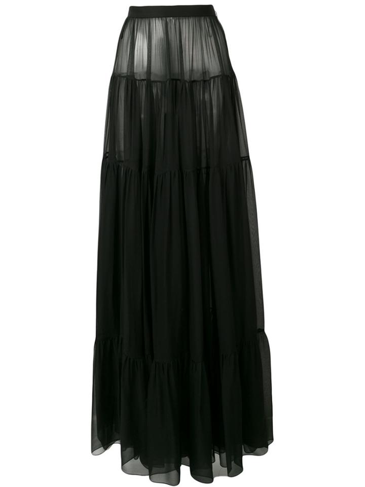 Saint Laurent Maxi Sheer Skirt - Black