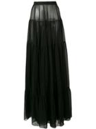 Saint Laurent Maxi Sheer Skirt - Black