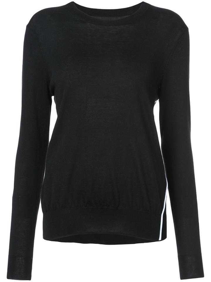 Proenza Schouler Cotton Silk Wave Crewneck - Black