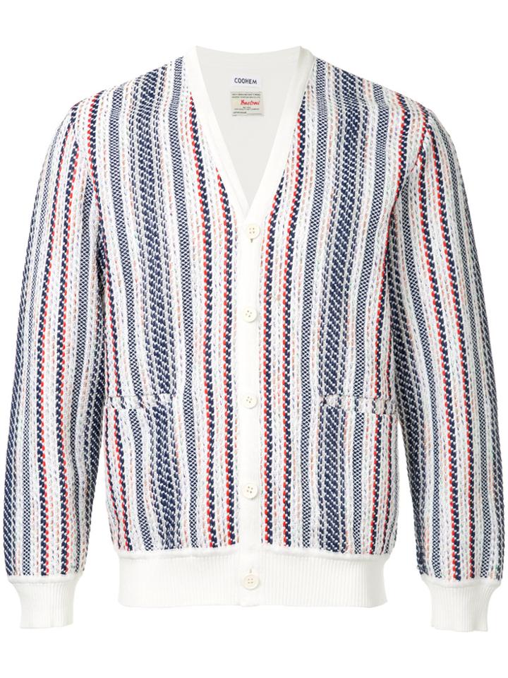 Coohem Striped Cardigan - White