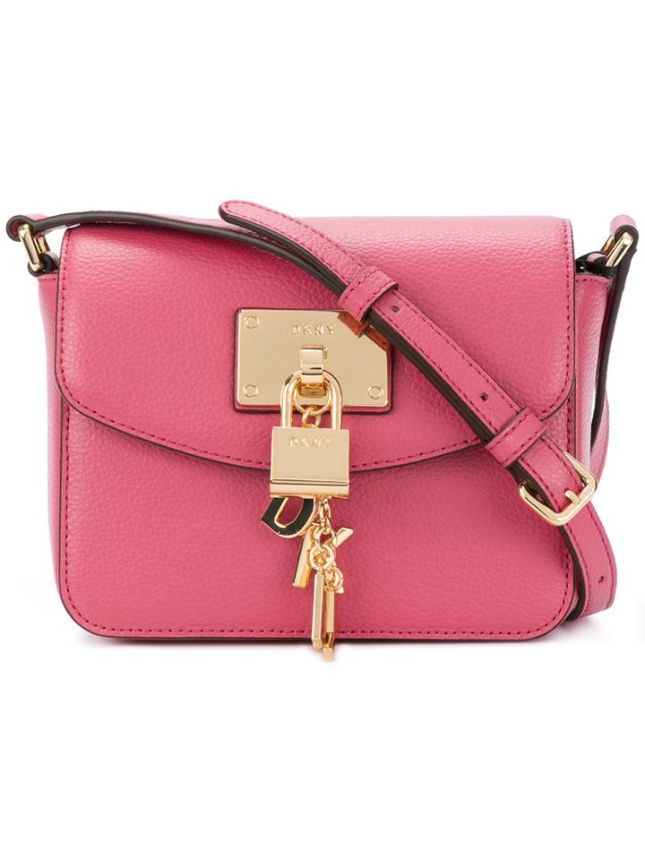 Dkny Padlock Flap Shoulder Bag - Pink & Purple