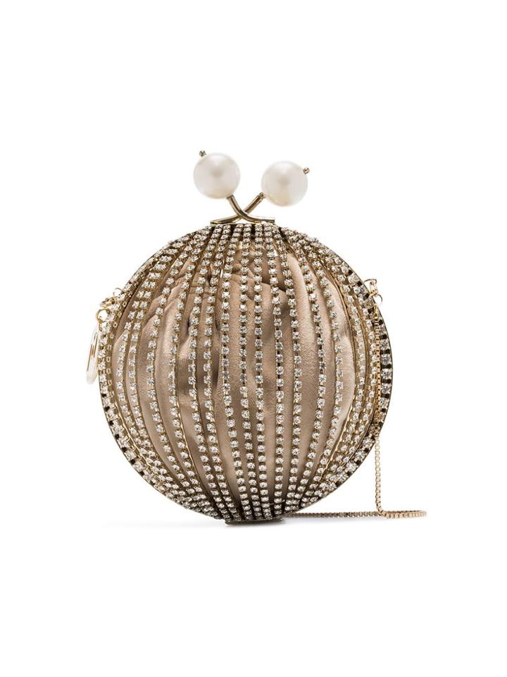 Rosantica Beige Ruth Crystal Embellished Sphere Bag - Metallic