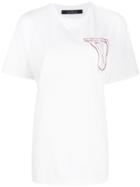 Rokh Oversized Embroidered Detail T-shirt - White