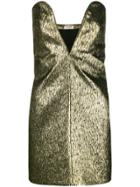 Saint Laurent Textured Mini Dress - Metallic