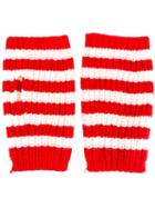 Gucci Fingerless Striped Gloves, Men's, Size: Medium, Red, Wool