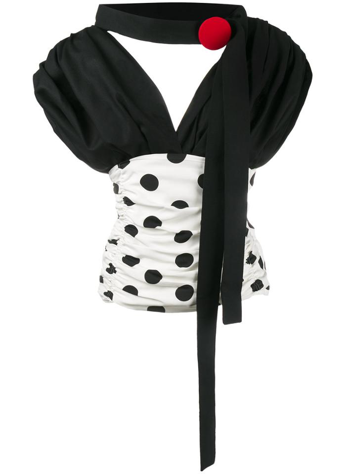 Jacquemus Le Haut Gitan Polka Dot Top - Black