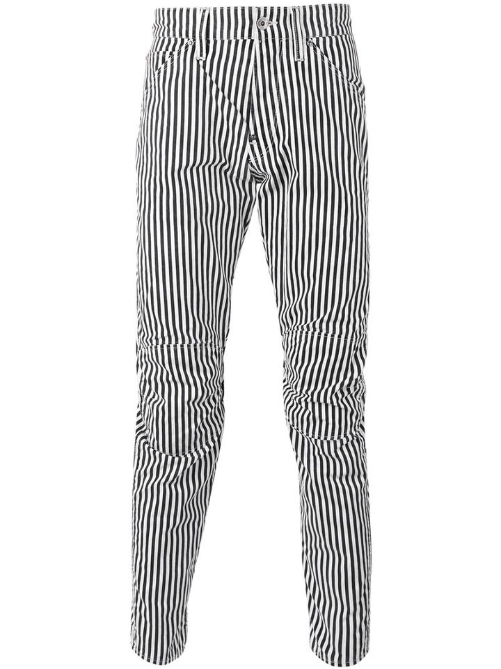 G-star Stripped Trousers, Men's, Size: 32, Black, Cotton