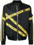 Philipp Plein Caution Tape Bomber Jacket - Black