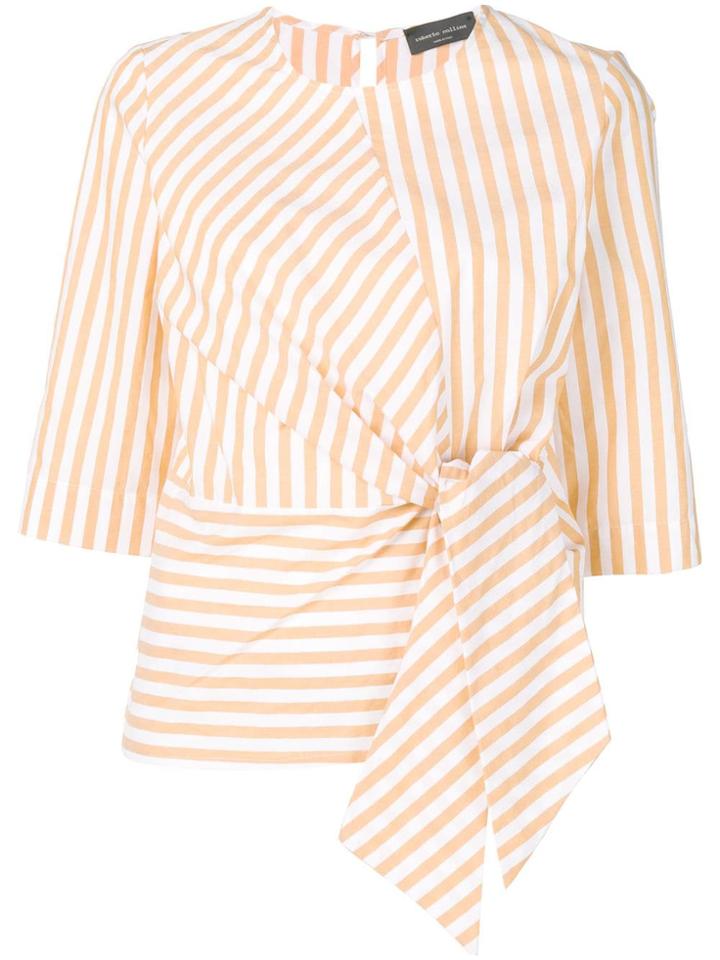 Roberto Collina Striped Knot Blouse - Orange