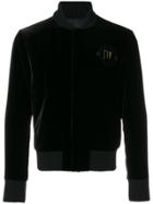 Emporio Armani Embroidered Bomber Jacket - Black