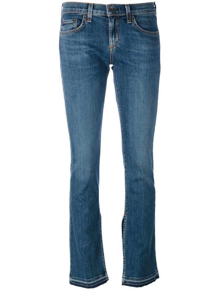 Rag & Bone /jean - Side Slit Jeans - Women - Cotton/polyurethane - 26, Blue, Cotton/polyurethane