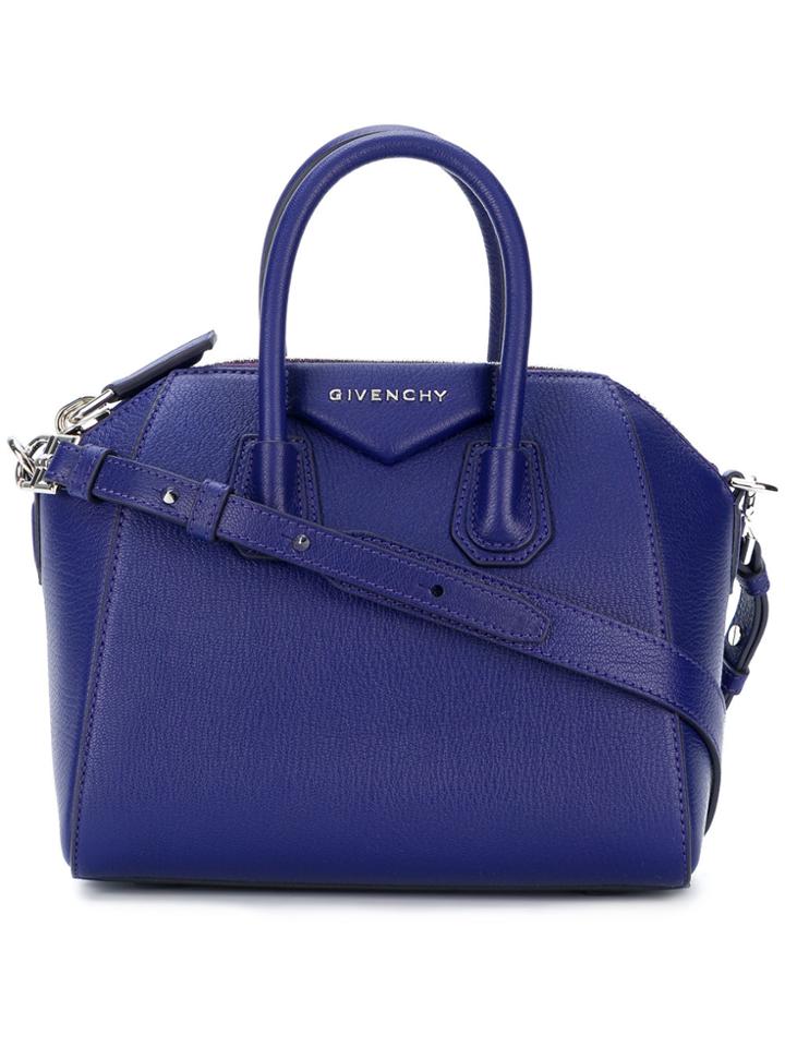 Givenchy Logo Plaque Tote Bag - Blue