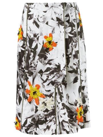 Isabela Capeto Floral Embroidery Flare Skirt
