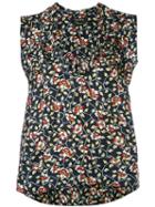 Isabel Marant - Floral Print Top - Women - Silk - 38, Women's, Black, Silk
