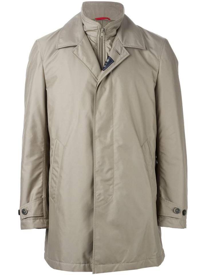 Fay Internal Vest Rain Coat, Men's, Size: 56, Nude/neutrals, Polyester/polyamide