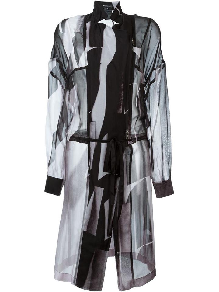 Ann Demeulemeester Sheer Printed Coat
